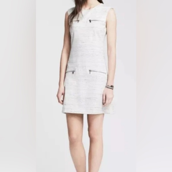 Banana Republic Zipper Detail Space Dye Mini Dress Size 4 - Picture 5 of 5